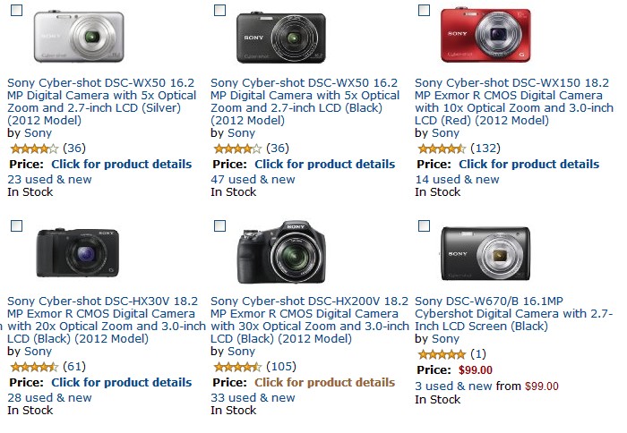 价格最低廉卡片机amazon精选八款sony索尼cybershot数码相机最低只要