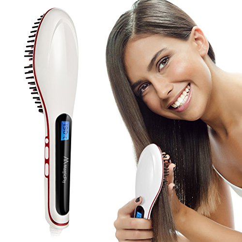 Magicfly Brush Hair Straightener - Pro Detangling Anion Hair Care Brush Electric Comb, only $12.99