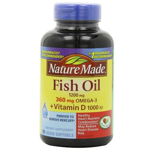 Nature Made 深海魚油1200mg+維生素D，90粒，現點擊coupon后僅售$4.53