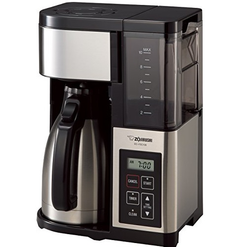 Zojirushi象印EC-YSC100 不锈钢咖啡机，带保温咖啡壶，10杯量，原价$190.00，现仅售$87.49，免运费