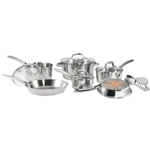 T-fal C836SC Ultimate Stainless Steel Copper Bottom Cookware Set , 12-Pieces, Silver, only $120.99, free shipping