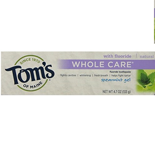 Tom's of Maine Whole Care Fluoride Gel, Spearmint, 4.7 oz., 2 Count, only $5.19 free shipping after using SS