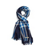 Burberry蓝色羊绒羊毛混纺围巾 特价$318.75