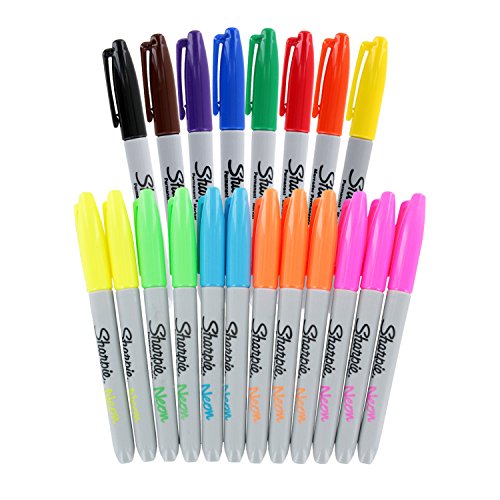 Sharpie Permanent Markers, Fine Point, Assorted Colors, Pack of 20, only $8.58