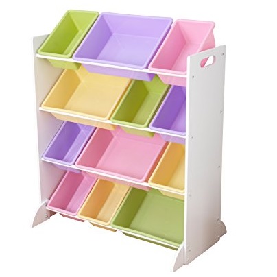 KidKraft Sort It and Store It 12 Bin Unit, White with Pastel Bins, only $54.99, free shipping