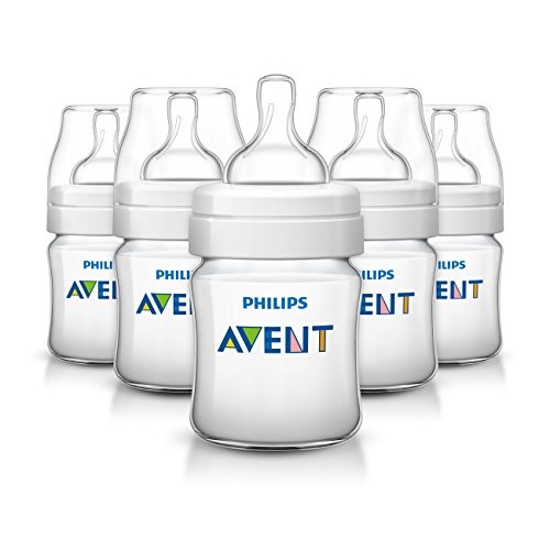 Philips AVENT飞利浦 新安怡4盎司新生儿奶瓶， 5个套装，原价$27.99，现仅售$14.99