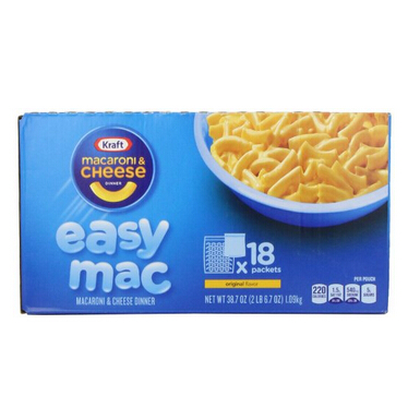 Kraft Easy Mac 乳酪通心粉原味晚餐杯可微波爐加熱的18個獨立包裝   $6.57