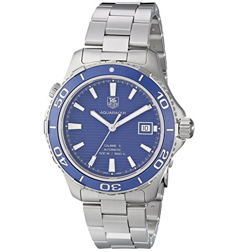 TAG Heuer Men's WAK2111.BA0830 Aquaracer 500 Analog Display Swiss Automatic Silver Watch, only $1436.00, free shipping after using coupon code