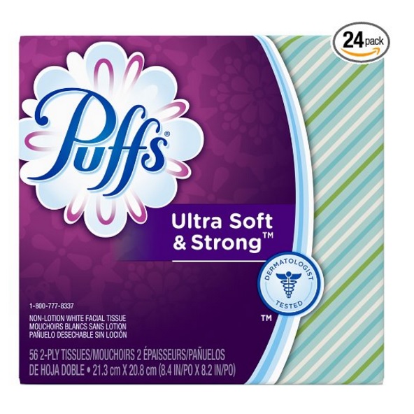 Puffs Ultra Soft & Strong Facial Tissues (Pack of 24) (Packaging May Vary) , only $20.39  free shipping after using SS