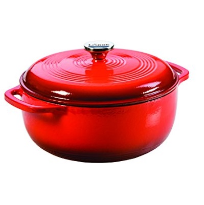 Lodge Manufacturing Company EC6D68 Enameled Cast Iron Dutch Oven, 6 quart, Poppy, only $39.99, free shipping