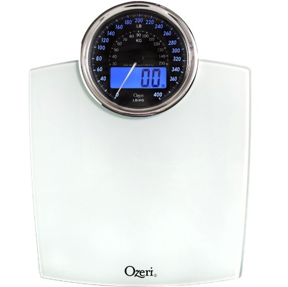 Ozeri ZB19-W Rev Digital Bathroom Scale with Electro-Mechanical Weight Dial, White, only $14.95
