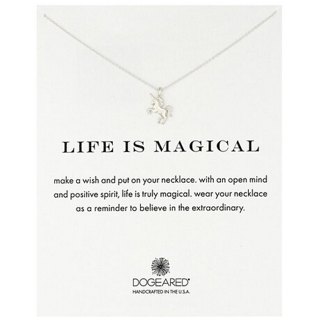 DOGEARED Life Is Magical 獨角獸鎖骨鏈   $41.60