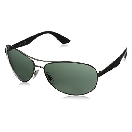 Ray-Ban Men's 0RB3526 Square Sunglasses, Matte Gunmetal Gray Green & Black, 63 mm, only $61.60, free shipping