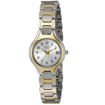 Citizen 西鐵城 EU2254-51A銀色錶盤女士石英手錶 特價僅售 $53.99