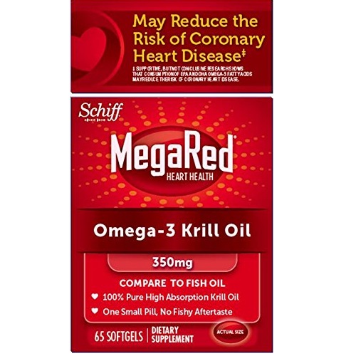 MegaRed Omega 3 Krill Oil 300mg Supplement, 65 Count, only $13.36