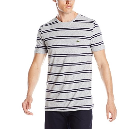 Lacoste Men's Short-Sleeve Striped Jersey Regular-Fit Crewneck T-Shirt, only $21.99