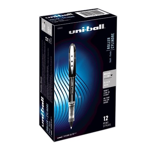 Uni-Ball Vision Elite Stick Micro Point Rollerball Pens, 0.5MM, 12 Black Ink Pens (69000), only $13.48