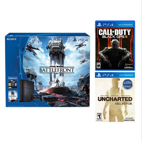 Sony PS4 500GB Star Wars Console + Uncharted + Call of Duty Black Ops III  $369.99