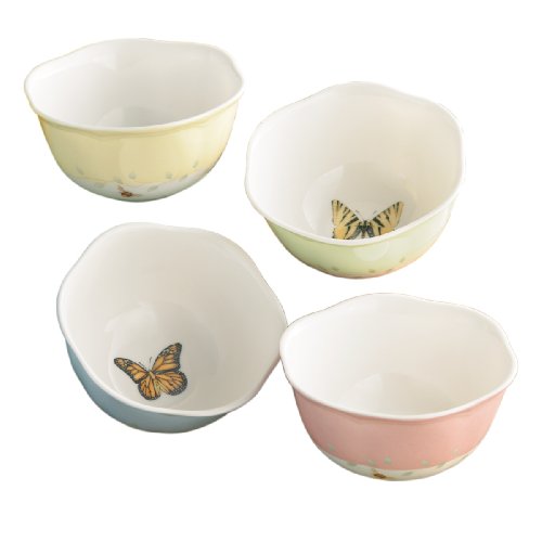 史低價！Lenox Butterfly Meadow系列骨瓷精緻小碗4件，原價$51.94，現僅售$21.76