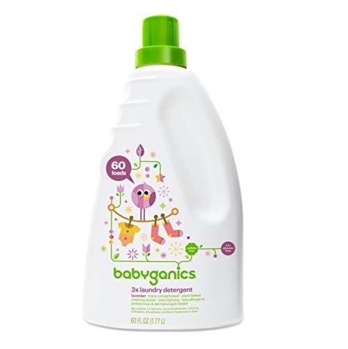 Babyganics 3X Baby Laundry Detergent, Lavender, 60 Fluid Ounce, only $9.26, free shipping after clipping coupon and using SS