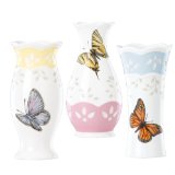 Lenox Butterfly Meadow彩色蝴蝶花瓶3件套$23.62