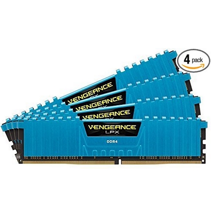 Corsair Vengeance LPX 16GB (4 x 4GB) DDR4 2800MHz (PC4-22400) C16 memory kit for DDR4 Systems - Blue (CMK16GX4M4A2800C16B) $99.99 FREE Shipping