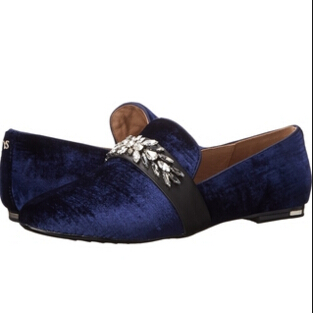 Yosi Samra 真皮絲絨水晶平底鞋2色可選 特價僅售$99.99