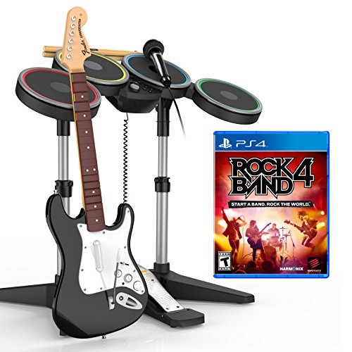 史低價！Rock Band 4（搖滾樂隊4）Mad Catz樂隊遊戲套裝，吉他+架子鼓+麥克風，原價$249.99，現僅售 $ 149 99，免運費