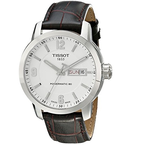 Tissot Men's T0554301601700 PRC 200 Stainless Steel Watch with Brown Leather Strap, only $410.21 , FREE shipping