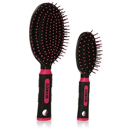 Conair Professional Full and Mid Size Nylon Cushion Brush Set, Colors may vary, only $2.50