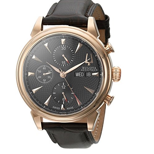 Bulova Men's 64C104 Gemini Analog Display Swiss Automatic Brown Watch, only $499.99, free shipping