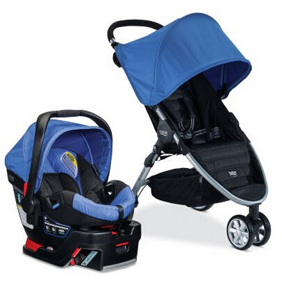 史低價！Britax 百代適/寶得適B-Agile 3/B-Safe 35 Travel System, 藍色嬰兒車+安全座椅，原價$439.99， 現僅售$299.99，免運費