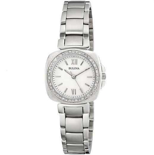 Bulova Women's 96R200 Diamond Gallery Analog Display Japanese Quartz White Watch $154.99 FREE Shipping