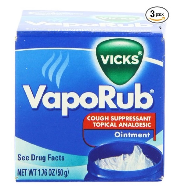 Vicks VapoRub Cough Suppressant Chest and Throat Topical Analgesic Ointment 1.76 Oz (Pack of 3), $8.08 ( free shipping