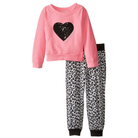 Juicy Couture Little Girls' Pink Top with Printed Jog Pants $17.31