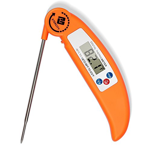 Etekcity Digital BBQ Grill Food / Meat Cooking Thermometer: Instant Read, Foldable Internal Probe (Orange), only $9.99 after  using coupon code