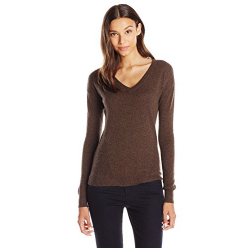 Lark & Ro Women's 100% Cashmere V-Neck Sweater with Side Stitch Detail $36.81