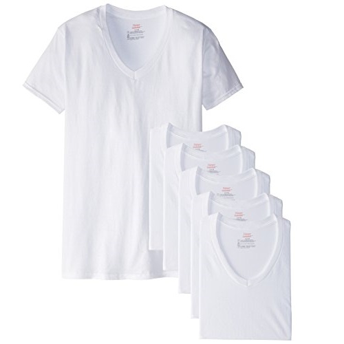 Hanes Men's Six-Pack of V-Neck T-Shirts, only $12.88