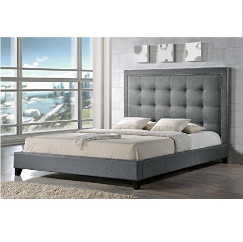 Baxton Studio Hirst Platform Bed, Queen, Gray, only $450.90, free shipping