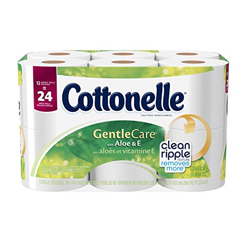 Cottonelle GentleCare with Aloe & Vitamin E Double Roll Toilet Paper, Bath Tissue, 12 Count (Pack of 4) , only $24.52 after clipping coupon