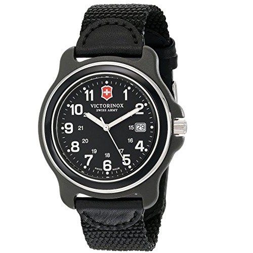 Victorinox Men's 249087 Original XL Analog Display Swiss Quartz Black Watch, only $109.97, free shipping