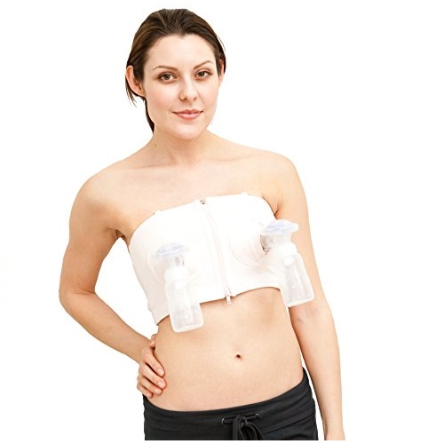 Hands Free Breast Pumping Bra | DLITE by Simple Wishes (by Moms for Moms) | Adjustable, Modest Cover and Tight Seal, Comfortable, Supportive | Soft Pink | X-Small/Large, only $18.99