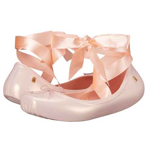 6PM：Melissa樱花粉色系带芭蕾平底鞋，原价$78.00，现仅售$54.99，免运费