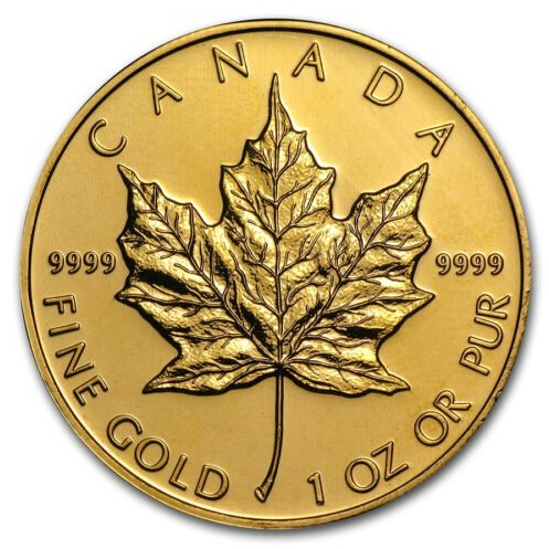 SPECIAL PRICE! 1 oz Gold Canadian Maple Leaf - Random Year - SKU #87709  $1,297.79