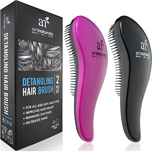 Art Naturals Detangling Hair Brush Set (Pink & Black) - glide the Detangler through Tangled hair,  only$8.95, free shipping after using SS