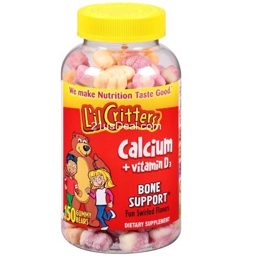 寶寶必需品！ L'il Critters鈣+維他命D3小熊軟糖，150粒，原價$13.99，現僅售$10.18 ，免運費！