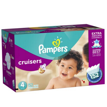 Pampers Cruisers 嬰兒尿片，4號152片， 原價$54.80，現點擊coupon后僅售$31.45， 免運費