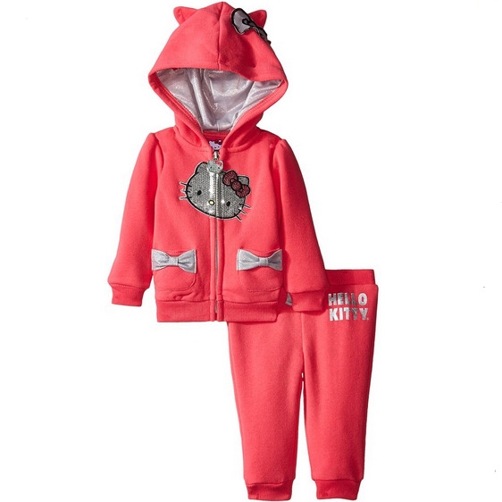 Hello Kitty Baby Girls' Fleece Hoodie Sequin Applique Set $11.13 FREE Shipping on orders over $49