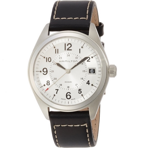 Hamilton Men's 'Khaki Field' Swiss Quartz Stainless Steel and Black Leather Casual Watch (Model: H68551753) $295 FREE Shipping