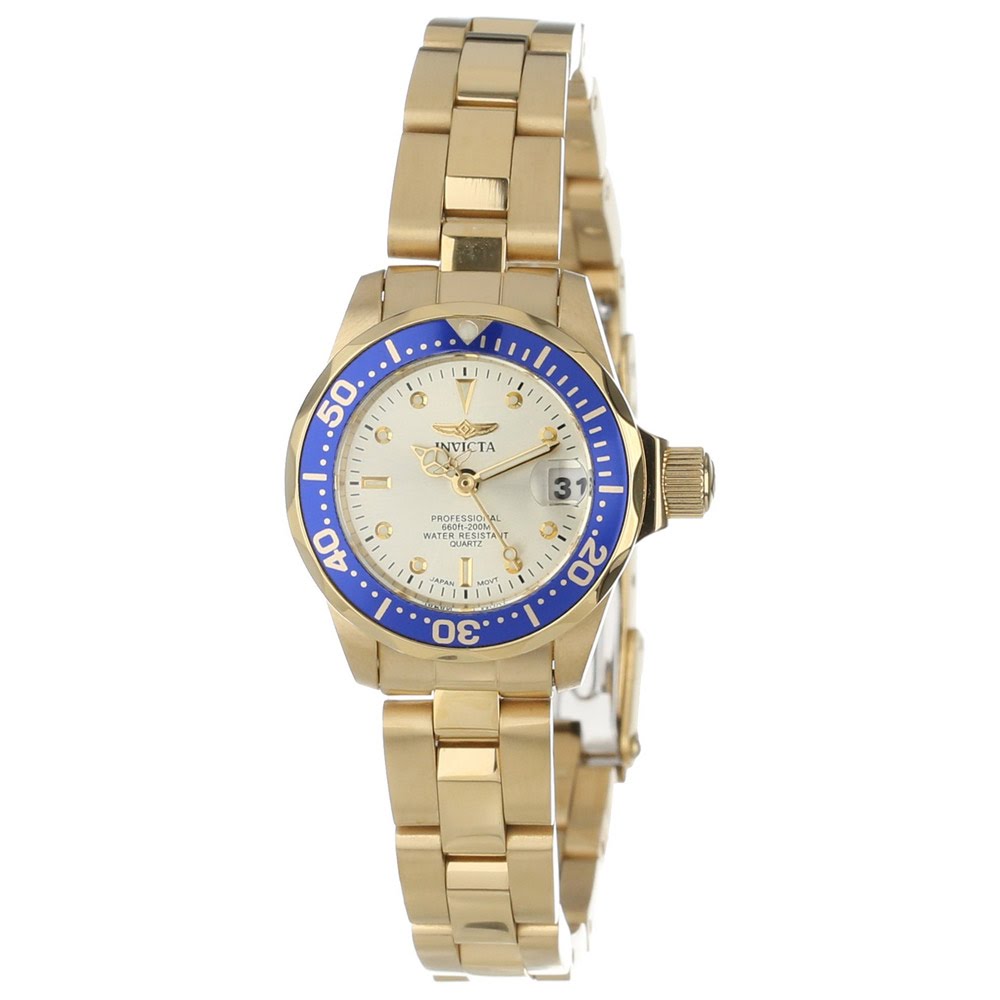 Invicta Women's 14126 Pro Diver Gold Dial 18k Gold Ion-Plated Stainless Steel Watch  $46.95